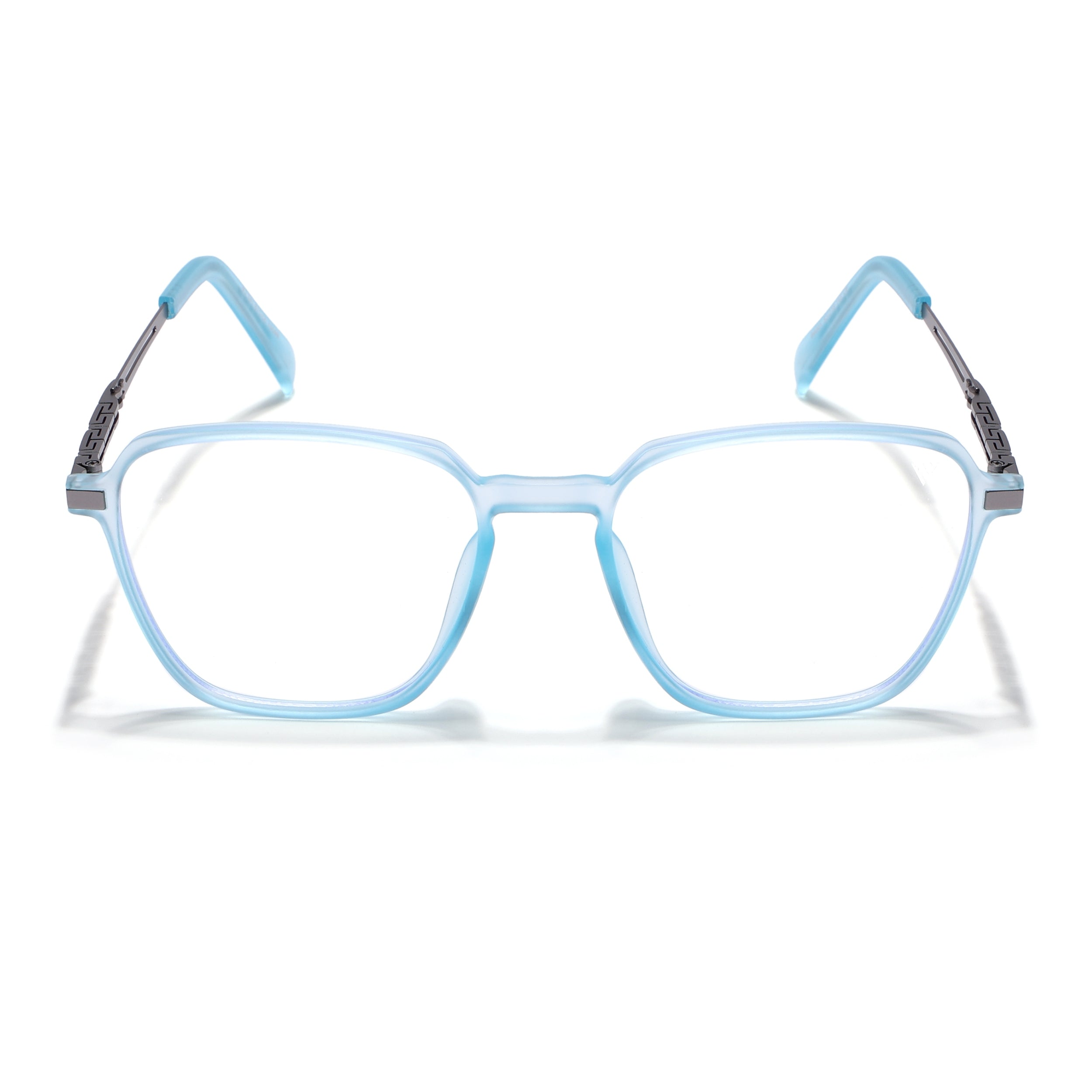 Sky Blue Square Eyeglasses for Men & Women (99001FMG6812-C5)