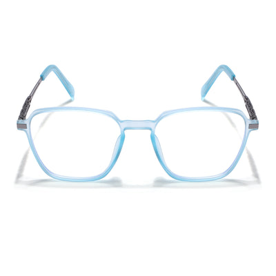 Sky Blue Square Eyeglasses for Men & Women (99001FMG6812-C5)