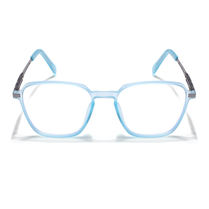 Sky Blue Square Eyeglasses for Men & Women (99001FMG6812-C5)
