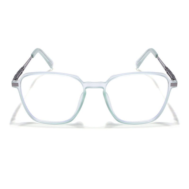 Light Green Square Eyeglasses for Men & Women (99001FMG6813-C6)