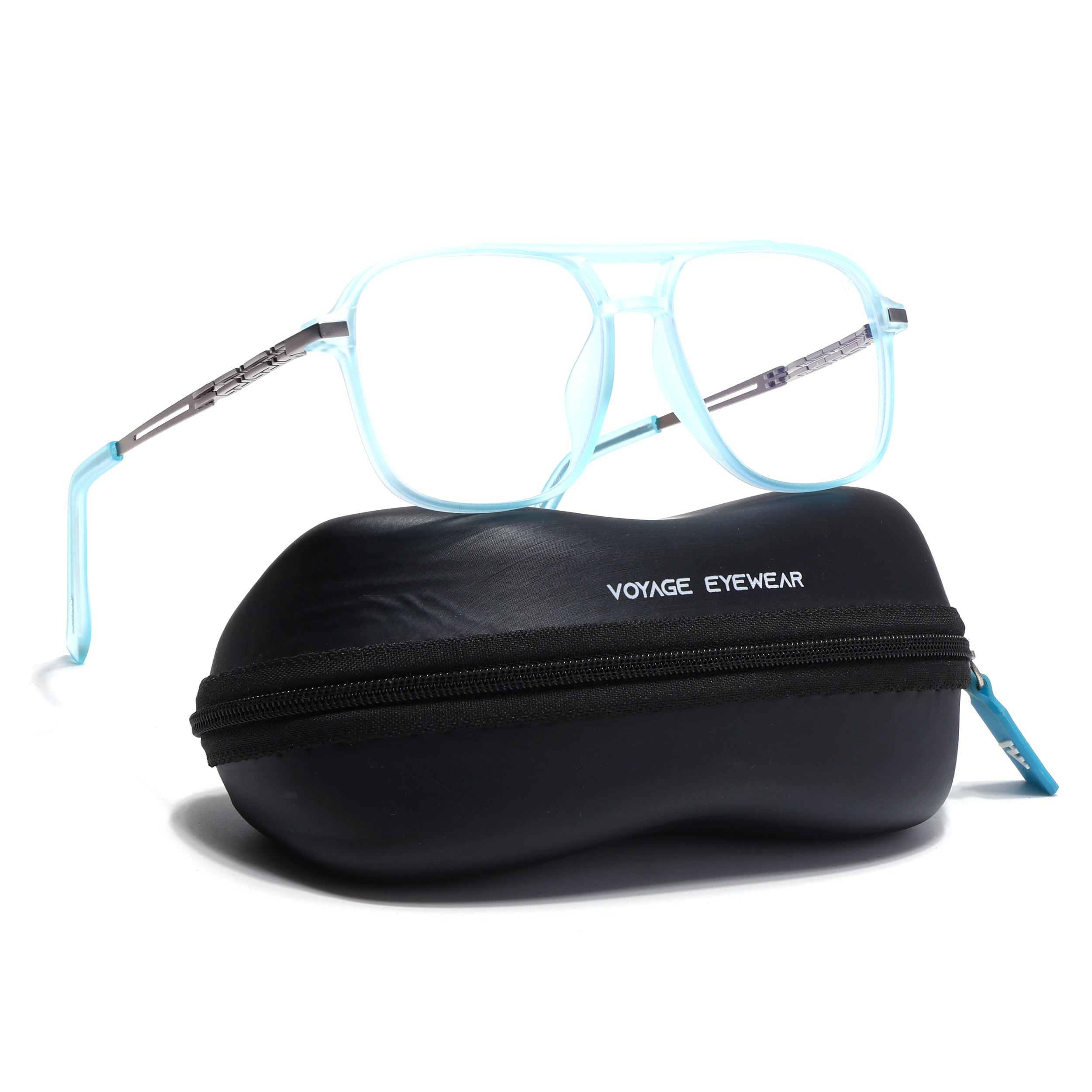 Sky Blue Wayferer Eyeglasses for Men & Women (99002FMG6818-C5)