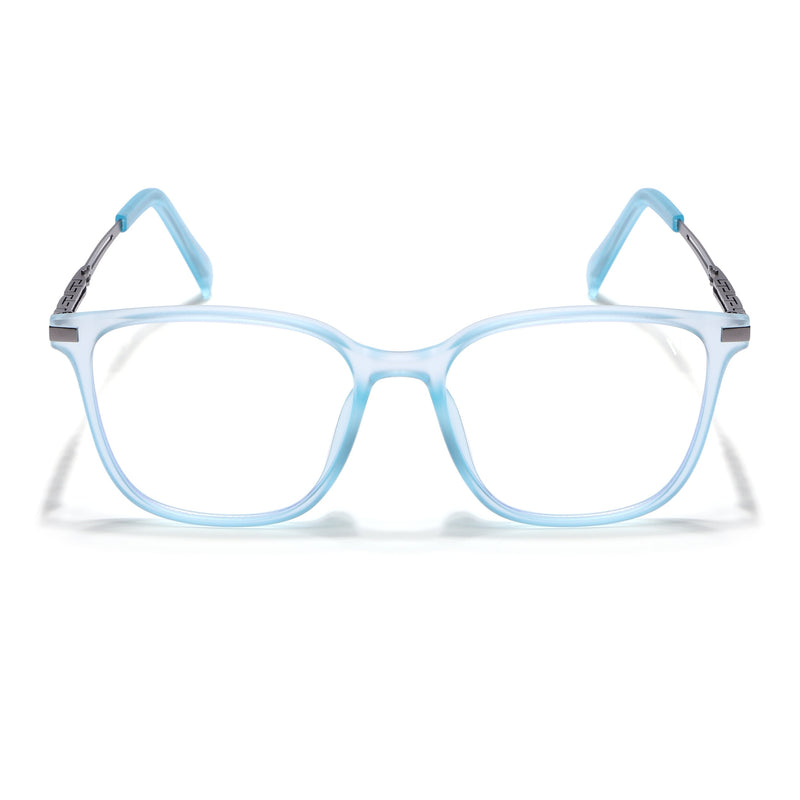 Sky Blue Square Eyeglasses for Men & Women (99003FMG6824-C5)
