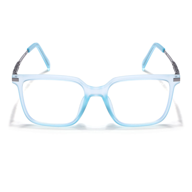 Sky Blue Square Eyeglasses for Men & Women (99004FMG6830-C5)