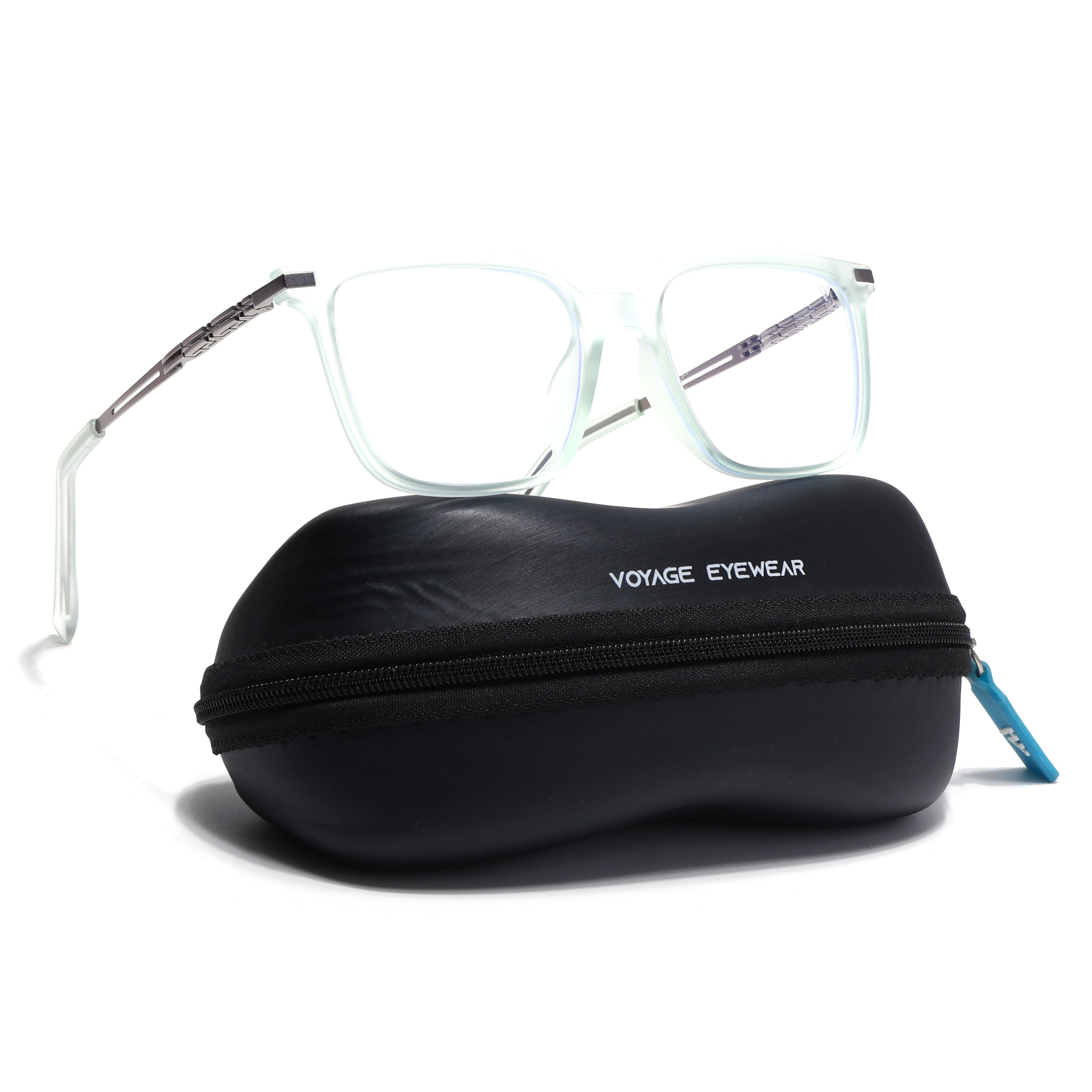 Light Green Square Eyeglasses for Men & Women (99004FMG6831-C6)