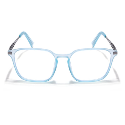 Sky Blue Square Eyeglasses for Men & Women (99005FMG6836-C5)