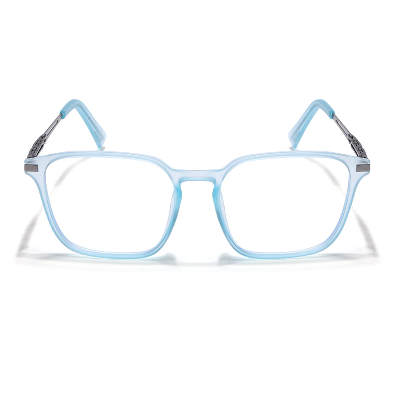 Sky Blue Square Eyeglasses for Men & Women (99005FMG6836-C5)