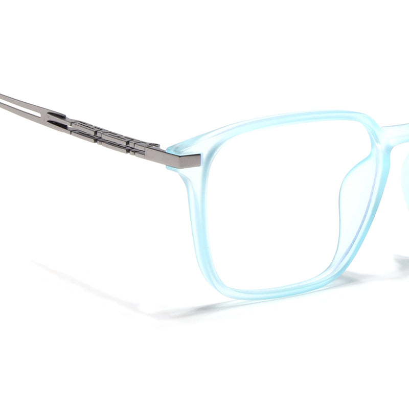 Sky Blue Square Eyeglasses for Men & Women (99005FMG6836-C5)