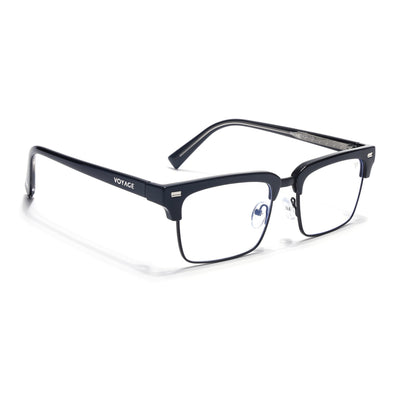 Voyage Black Half Rim Clubmaster Eyeglasses for Men & Women (9920FMG7063-C1)