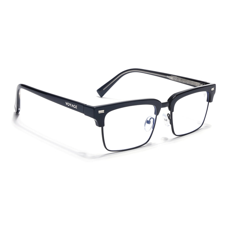 Voyage Black Half Rim Clubmaster Eyeglasses for Men & Women (9920FMG7063-C1)