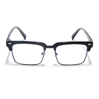 Voyage Black Half Rim Clubmaster Eyeglasses for Men & Women (9920FMG7063-C1)