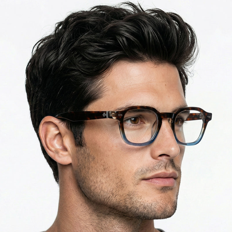 Obsidian | Voyage Brown & Blue Wayfarer Eyeglasses for Men & Women (99301FMG8177)