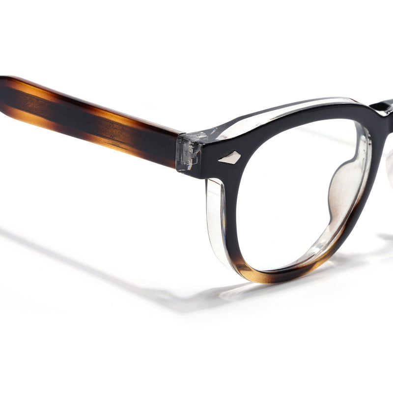 Obsidian | Voyage Black & Brown Wayfarer Eyeglasses for Men & Women (99305FMG8183)