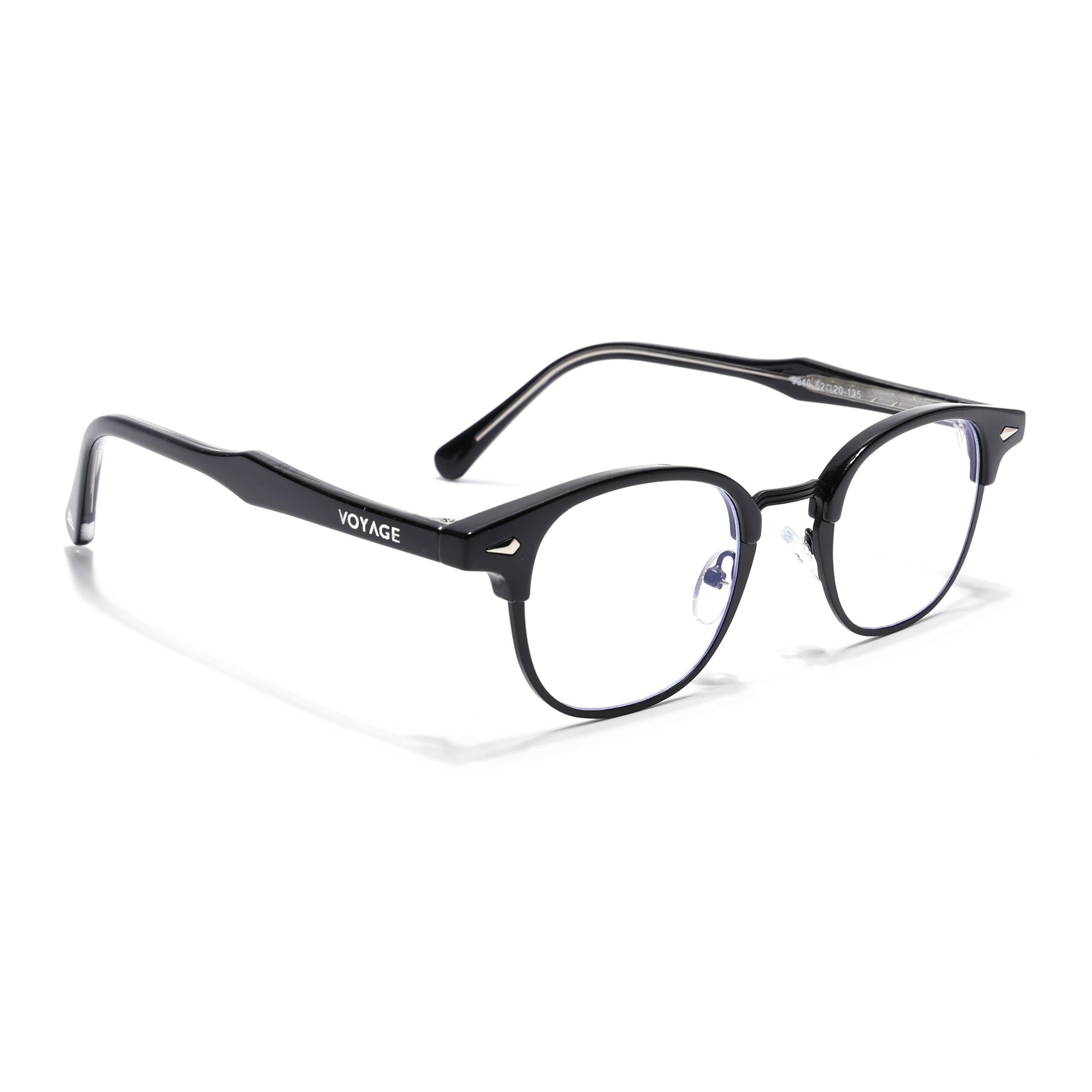 Voyage Black Half Rim Eyeglasses for Men & Women (9940FMG7127-C1)