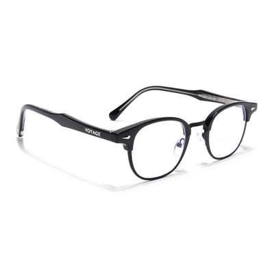 Voyage Black Half Rim Eyeglasses for Men & Women (9940FMG7127-C1)