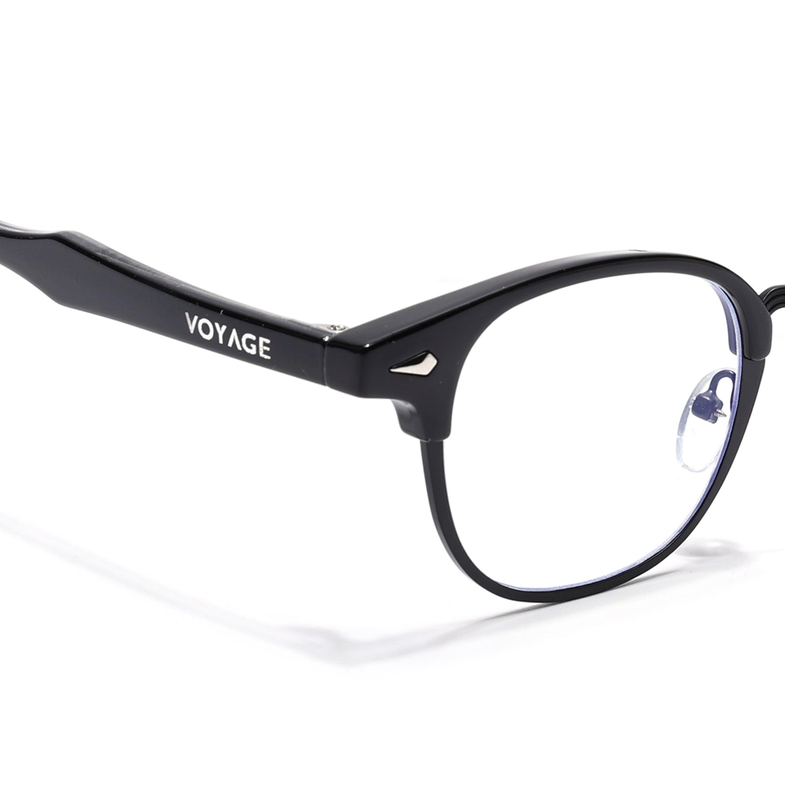 Voyage Black Half Rim Eyeglasses for Men & Women (9940FMG7127-C1)