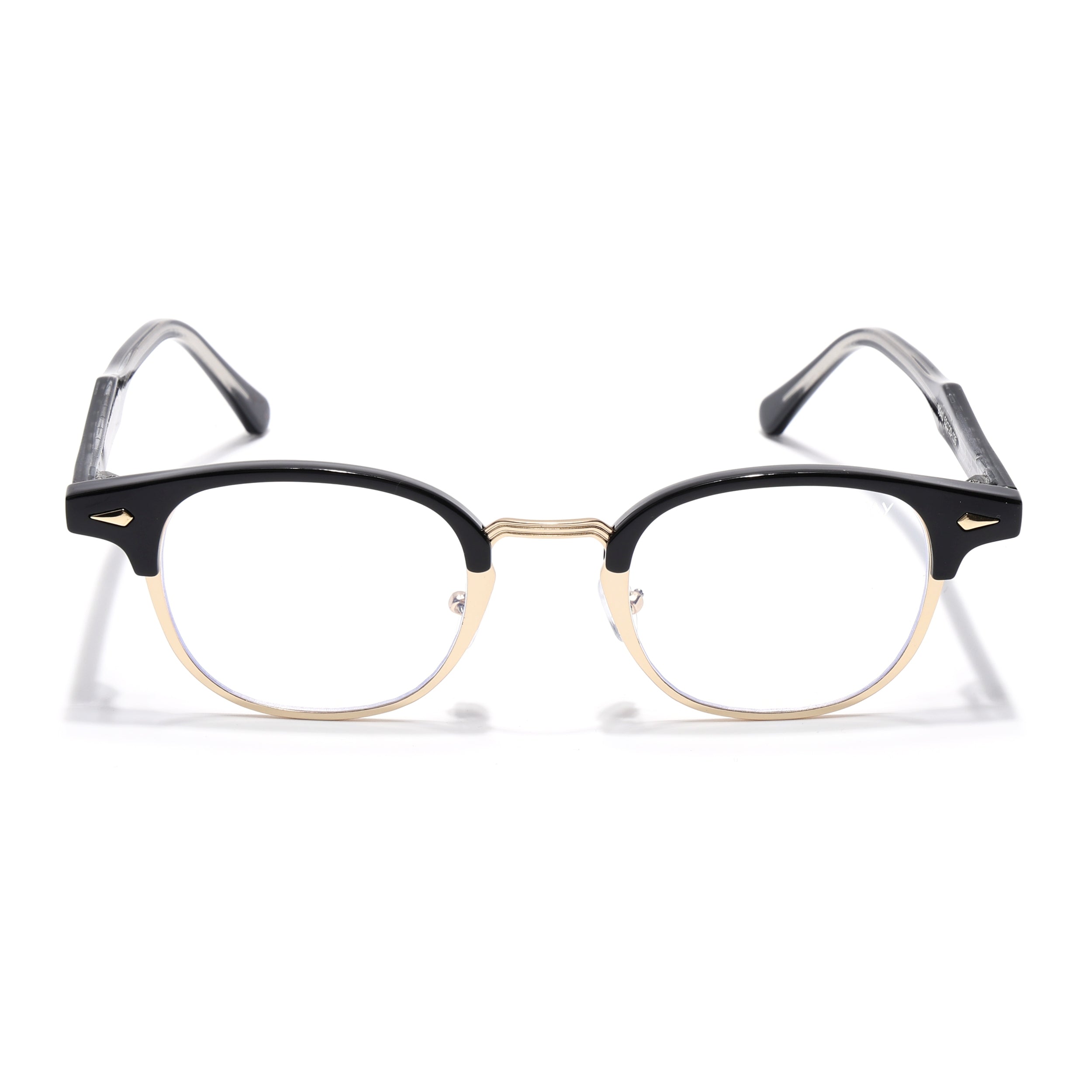 Voyage Golden & Black Half Rim Eyeglasses for Men & Women (9940FMG7128-C2)