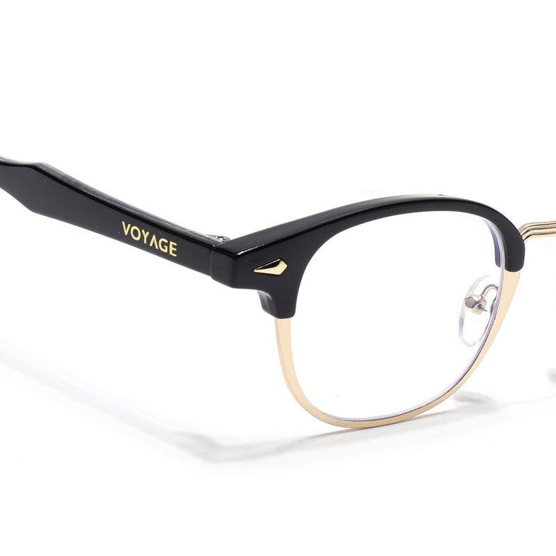 Voyage Golden & Black Half Rim Eyeglasses for Men & Women (9940FMG7128-C2)