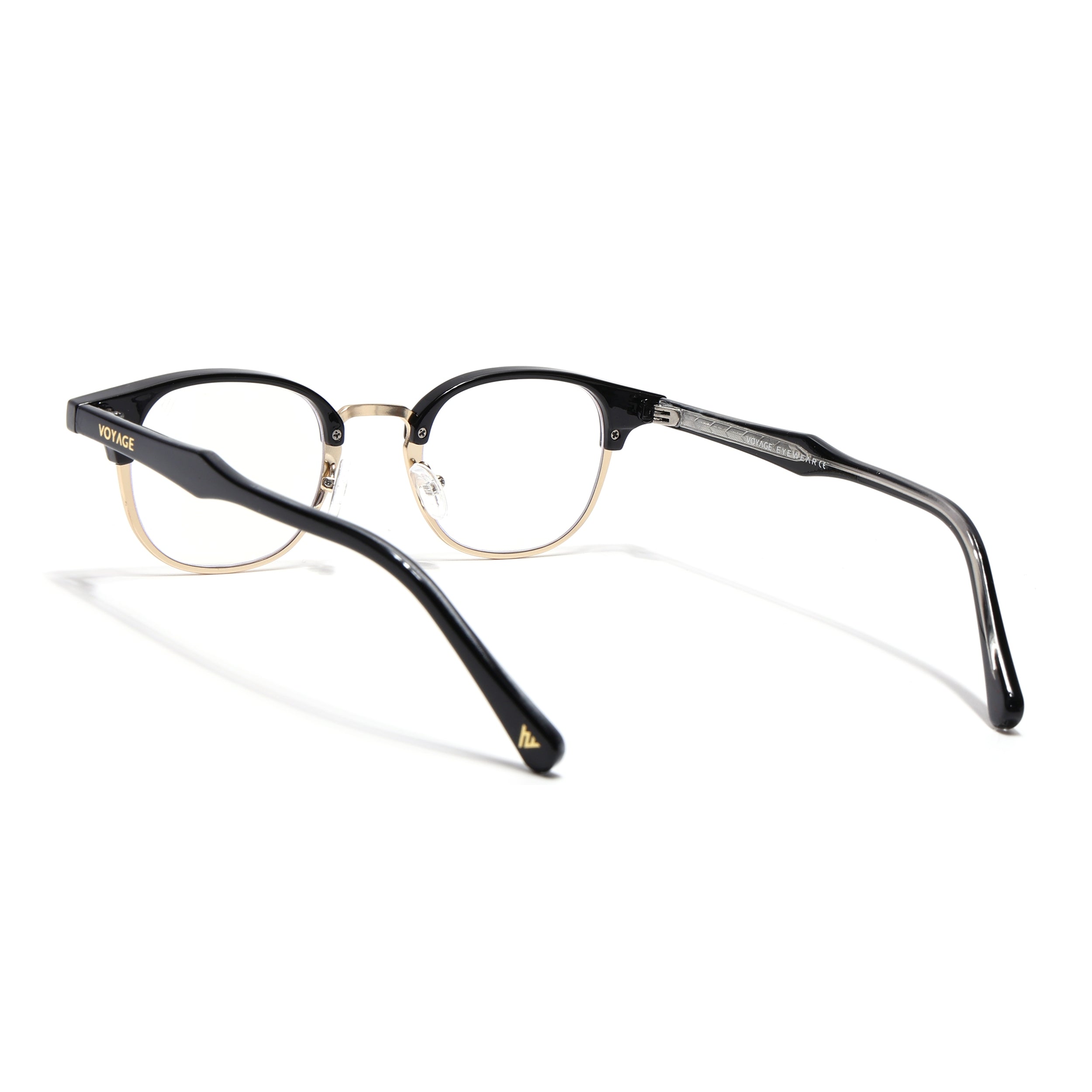 Voyage Golden & Black Half Rim Eyeglasses for Men & Women (9940FMG7128-C2)