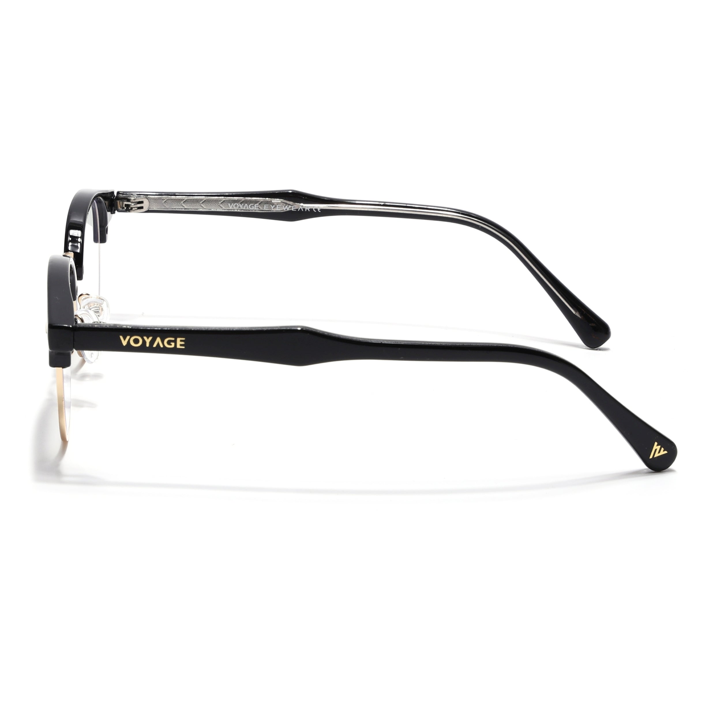 Voyage Golden & Black Half Rim Eyeglasses for Men & Women (9940FMG7128-C2)