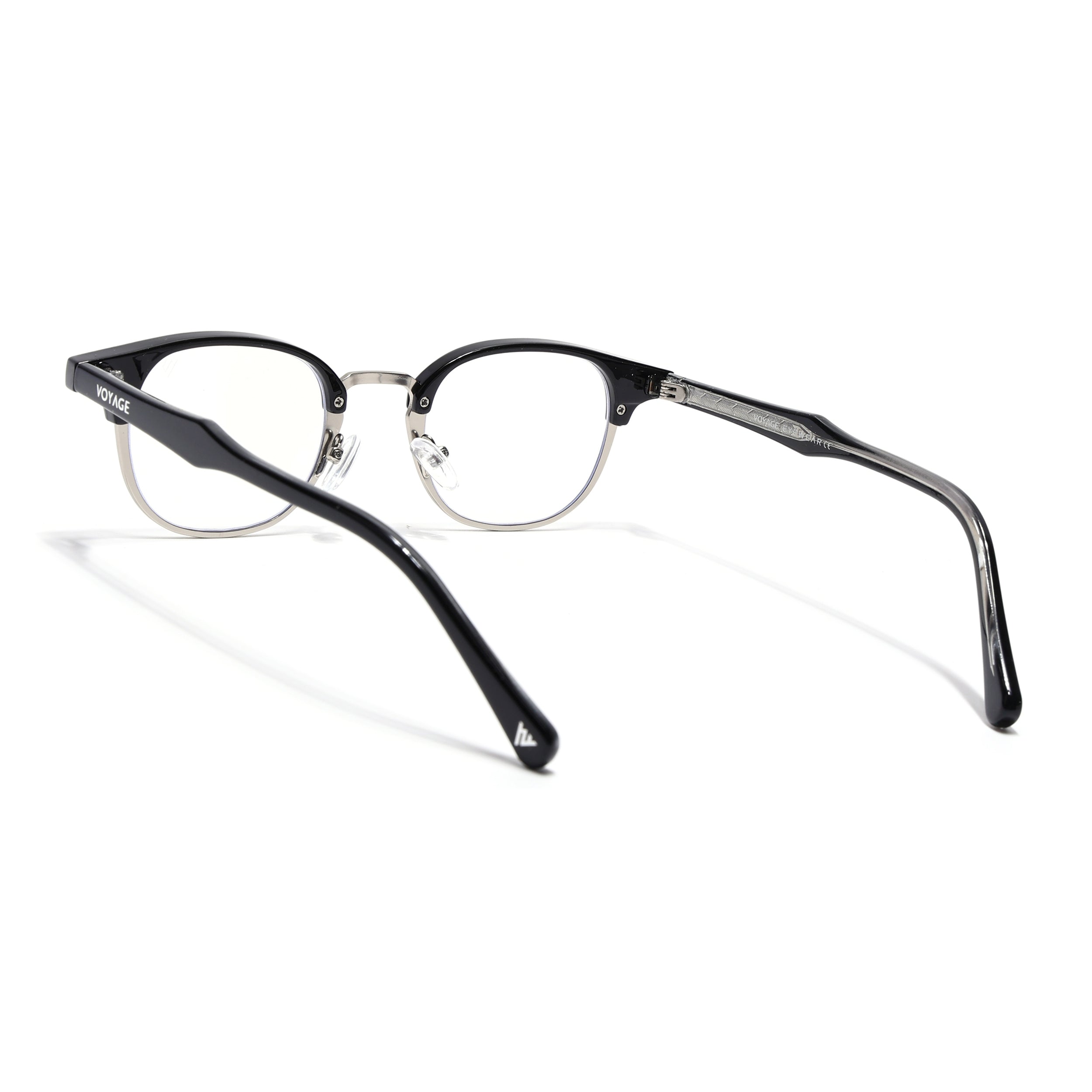Voyage Silver & Black Half Rim Eyeglasses for Men & Women (9940FMG7129-C3)
