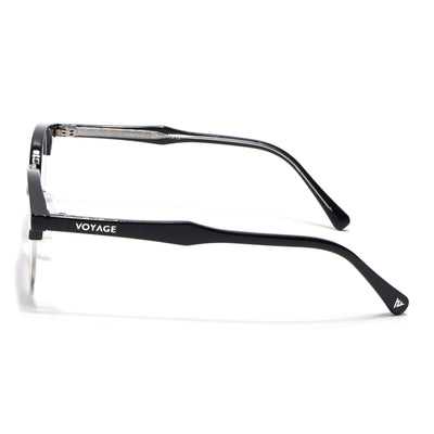 Voyage Silver & Black Half Rim Eyeglasses for Men & Women (9940FMG7129-C3)
