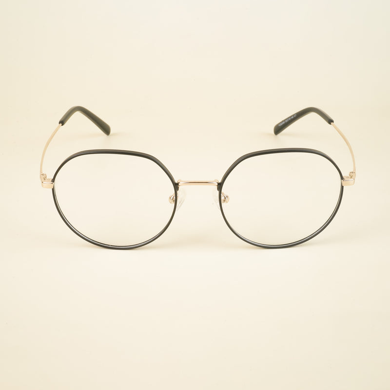 Voyage Black Round Eyeglasses for Men & Women (YC82047MG4619-C1)