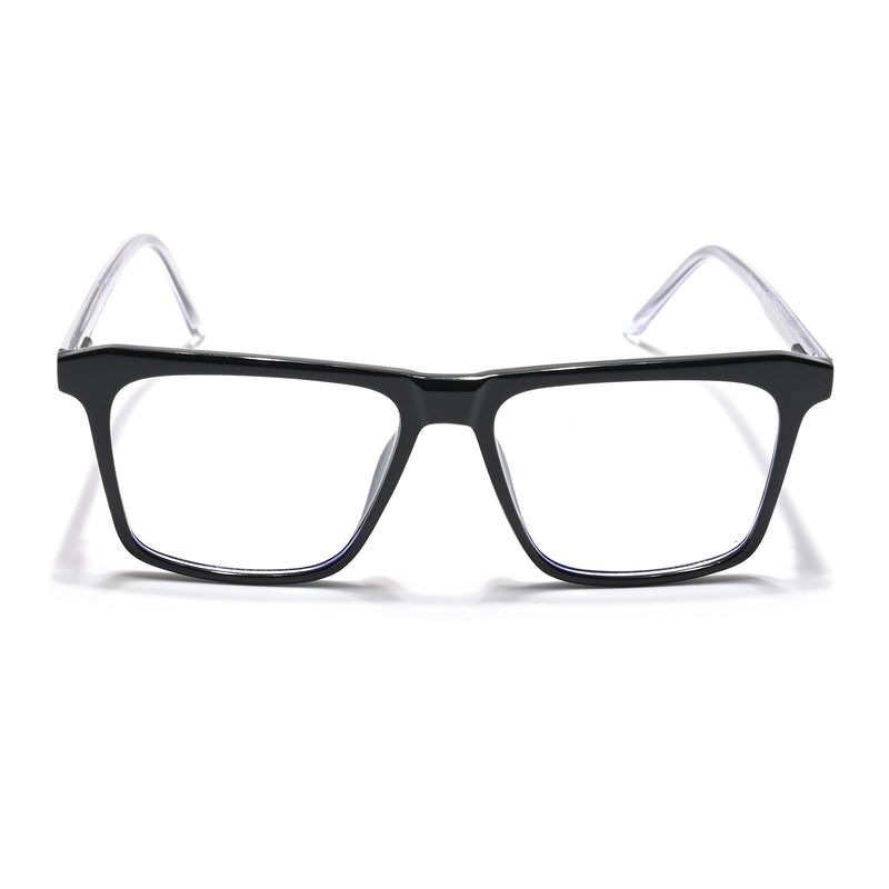 Eyejack Minimals Shine Black Square Eyeglasses for Men & Women (A02FCL1311-C1)