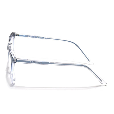 Eyejack Minimals Blue & Clear Square Eyeglasses for Men & Women (A02FCL1314-C4)