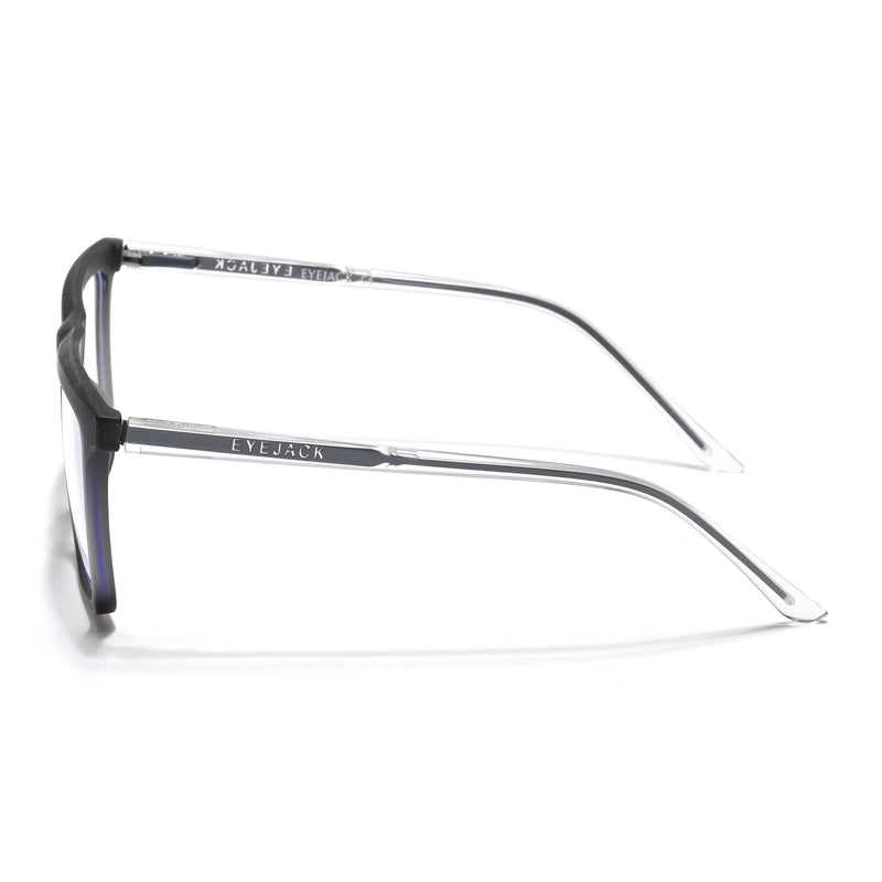 Eyejack Minimals Matt Grey Square Eyeglasses for Men & Women (A03FCL1319-C2)