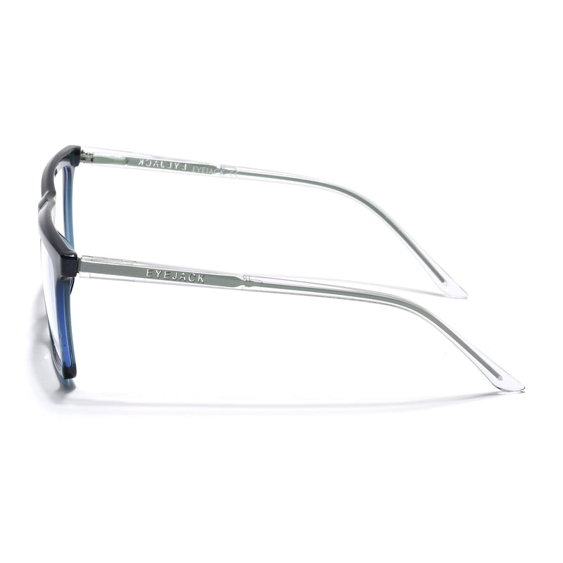 Eyejack Minimals Sea Green Square Eyeglasses for Men & Women (A03FCL1323-C6)