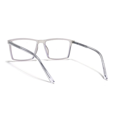Eyejack Minimals Transparent Grey Rectangle Eyeglasses for Men & Women (A04FCL1329-C5)