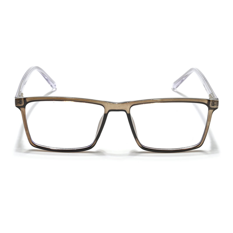 Eyejack Minimals Brown Rectangle Eyeglasses for Men & Women (A04FCL1331-C7)