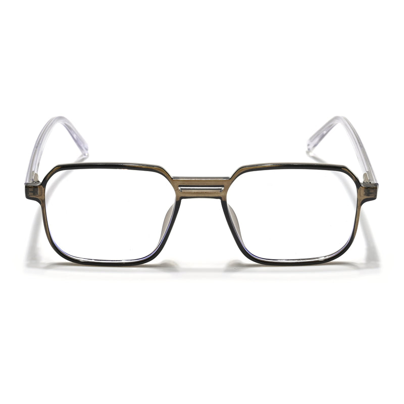 Eyejack Minimals Brown Square Eyeglasses for Men & Women (A05FCL1338-C7)