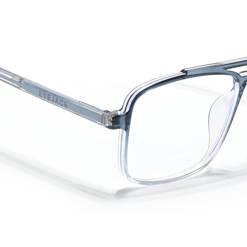 Eyejack Minimals Blue & Clear Wayfarer Eyeglasses for Men & Women (A06FCL1342-C4)