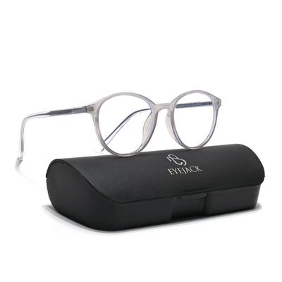 Eyejack Minimals Transparent Grey Round Eyeglasses for Men & Women (A10FCL1371-C5)