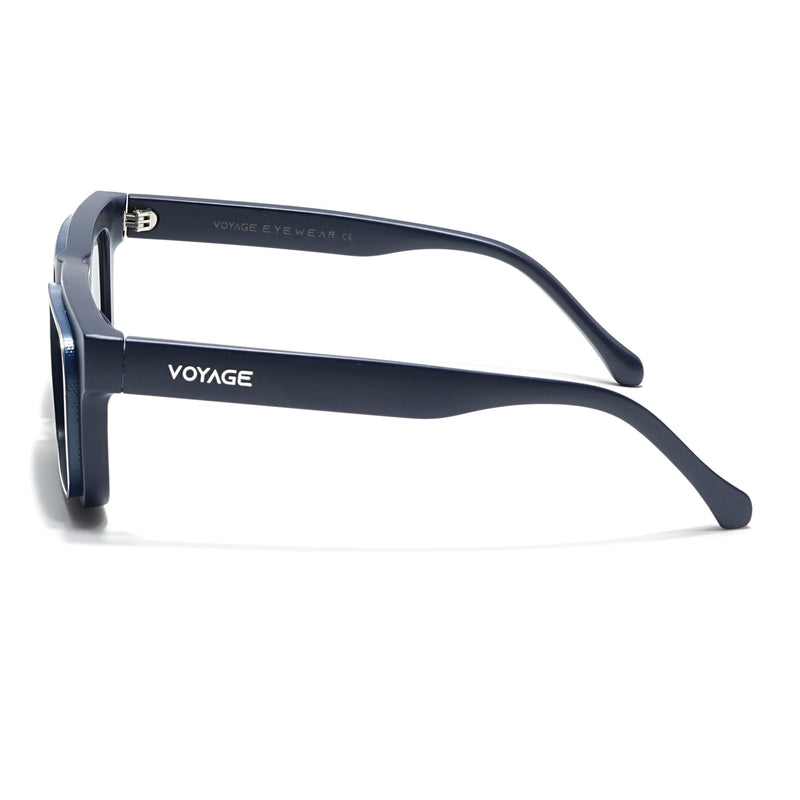 Smuggler | Navy Blue & Silver Unisex Sunglasses | Black Lens - MG6423