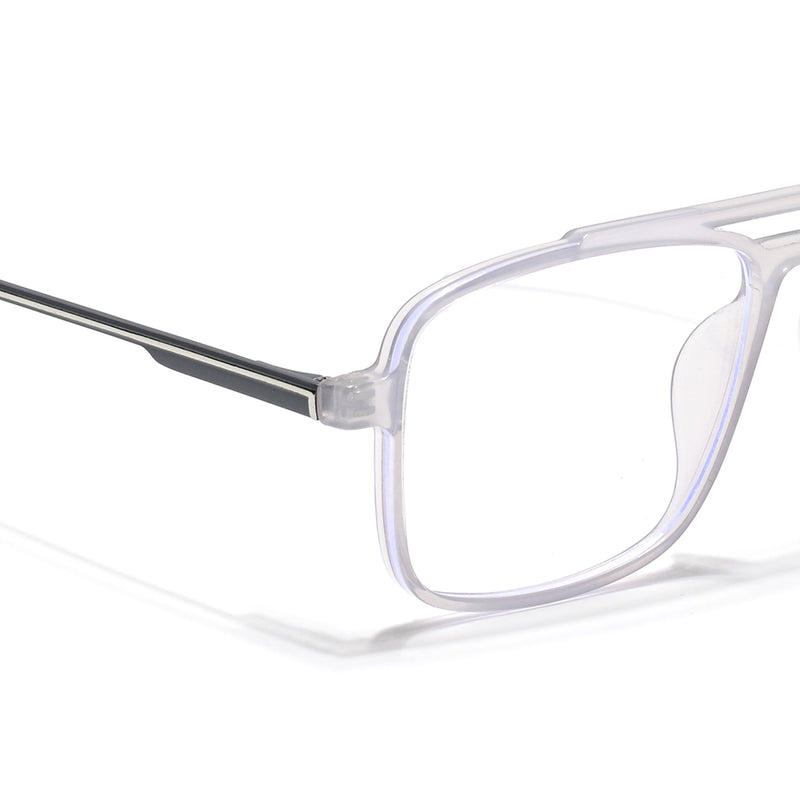 Eyejack Essentials Transparent Grey Wayfarer Eyeglasses for Men & Women (B02FCL1385-C5)
