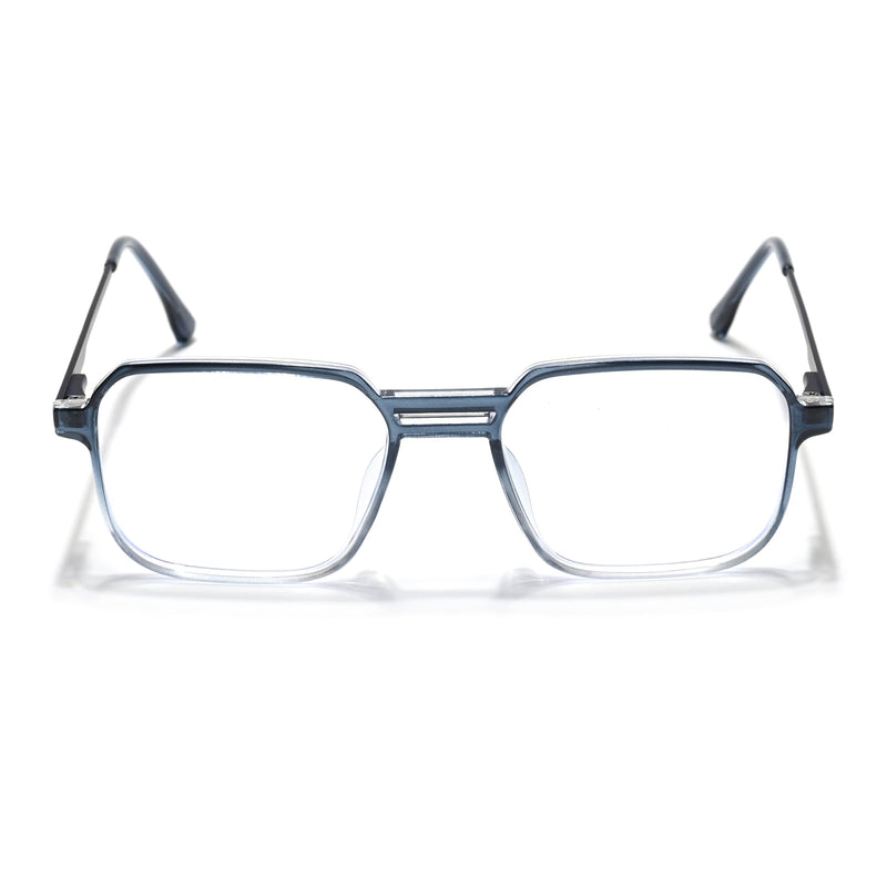 Eyejack Essentials Blue & Clear Square Eyeglasses for Men & Women (B03FCL1391-C4)