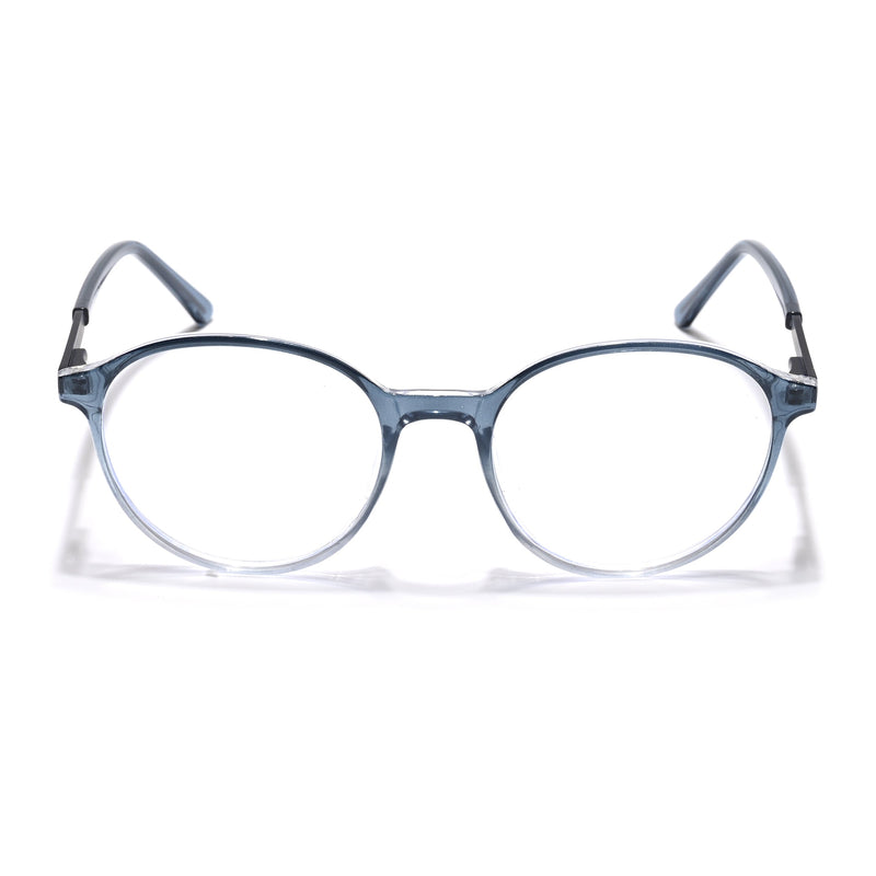 Eyejack Essentials Blue & Clear Round Eyeglasses for Men & Women (B04FCL1398-C4)