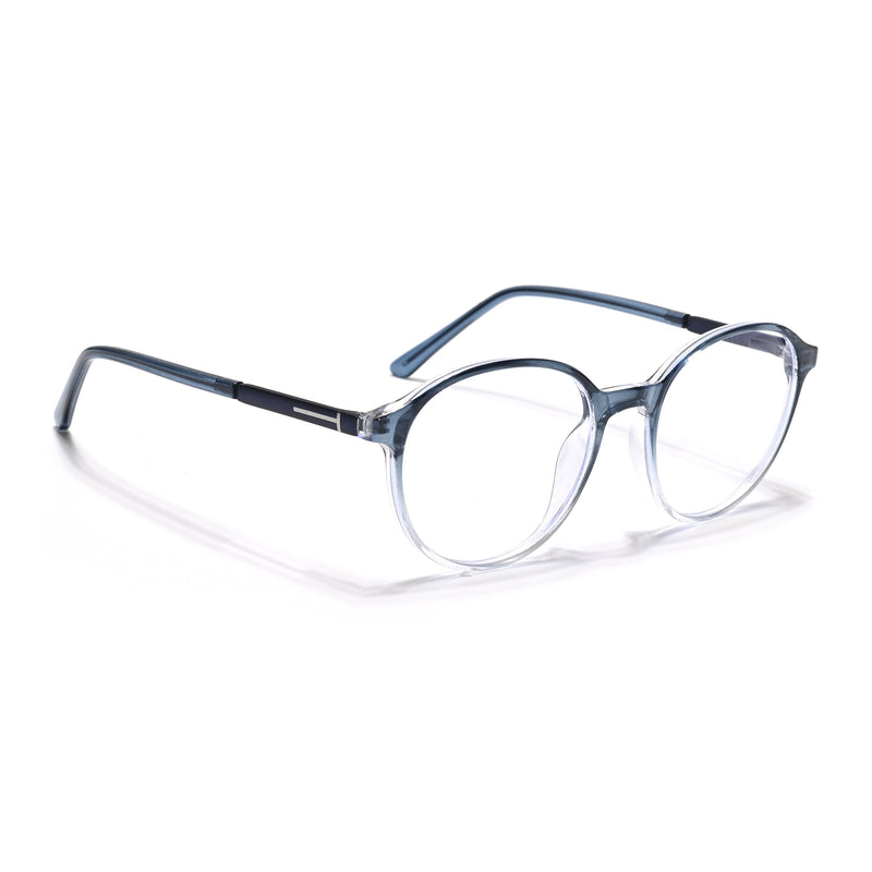 Eyejack Essentials Blue & Clear Round Eyeglasses for Men & Women (B04FCL1398-C4)