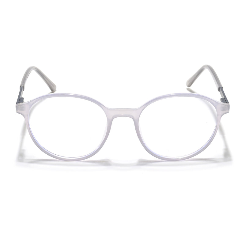 Eyejack Essentials Transparent Grey Round Eyeglasses for Men & Women (B04FCL1399-C5)