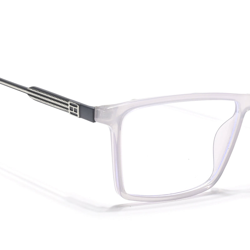 Eyejack Essentials Transparent Grey Rectangle Eyeglasses for Men & Women (B05FCL1406-C5)