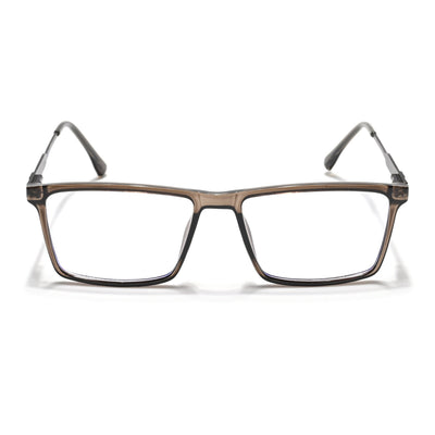 Eyejack Essentials Brown Rectangle Eyeglasses for Men & Women (B05FCL1408-C7)