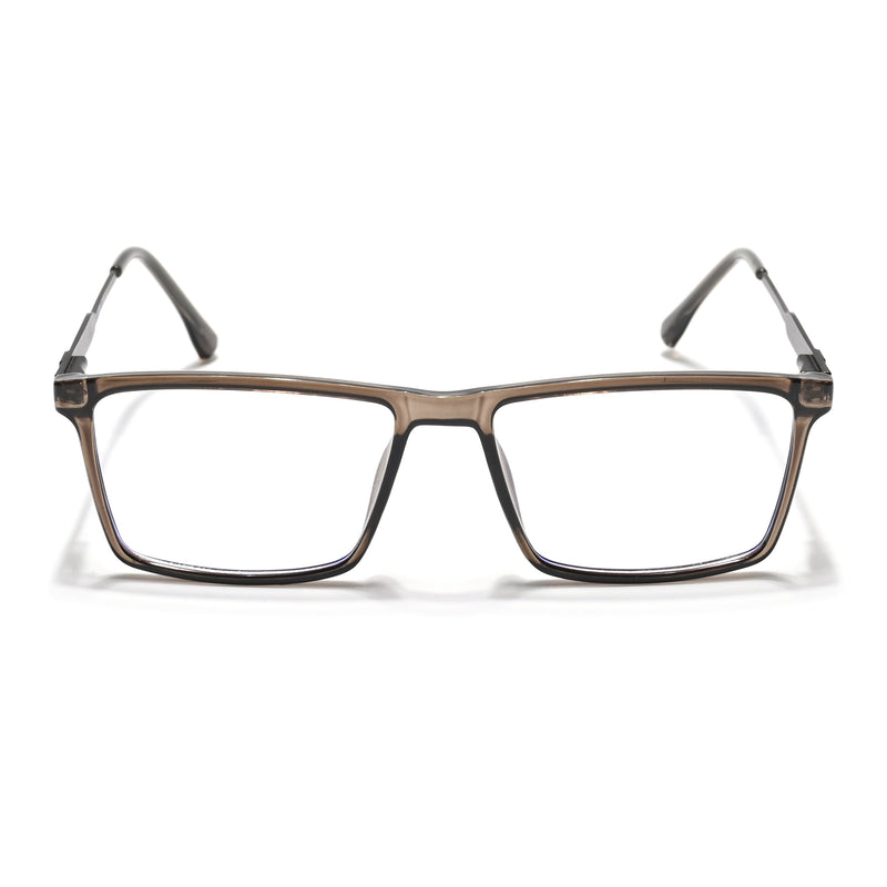 Eyejack Essentials Brown Rectangle Eyeglasses for Men & Women (B05FCL1408-C7)