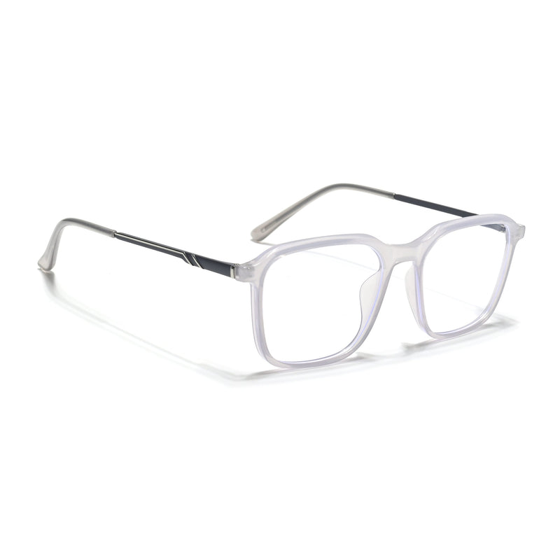 Eyejack Essentials Transparent Grey Square Eyeglasses for Men & Women (B06FCL1413-C5)