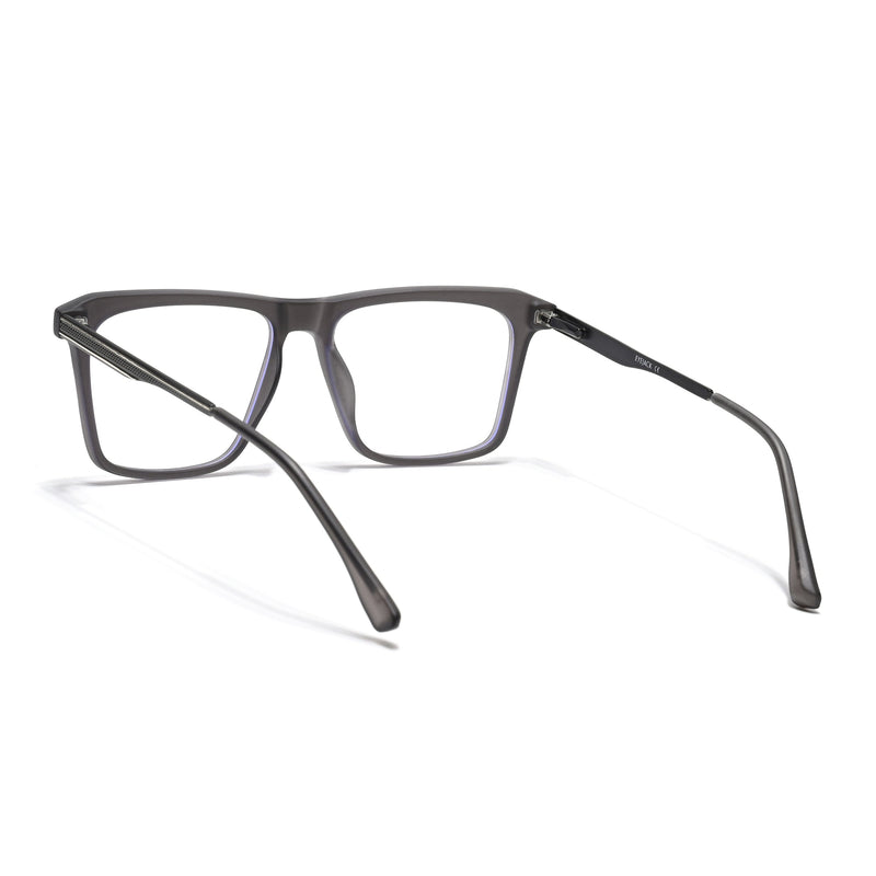 Eyejack Essentials Matt Grey Square Eyeglasses for Men & Women (B09FCL1431-C2)