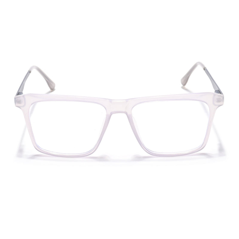 Eyejack Essentials Transparent Grey Square Eyeglasses for Men & Women (B09FCL1434-C5)