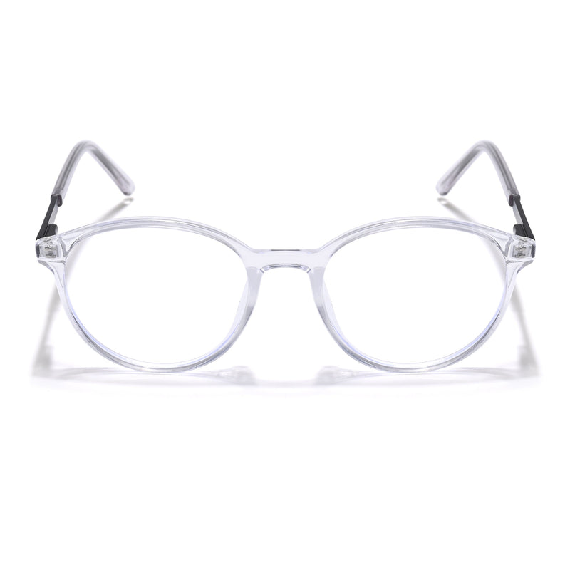 Eyejack Essentials Transparent Round Eyeglasses for Men & Women (B10FCL1439-C3)