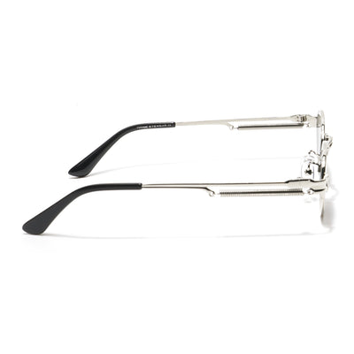 Bob | Silver Oval Sunglasses | Black Lens - MG5183