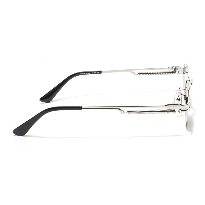 Bob | Silver Oval Sunglasses | Black Lens - MG5183